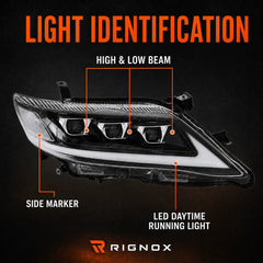 2010-2011 Toyota Camry LED Triple Projector Headlights Assembly — light identification — H-CAM10-CW