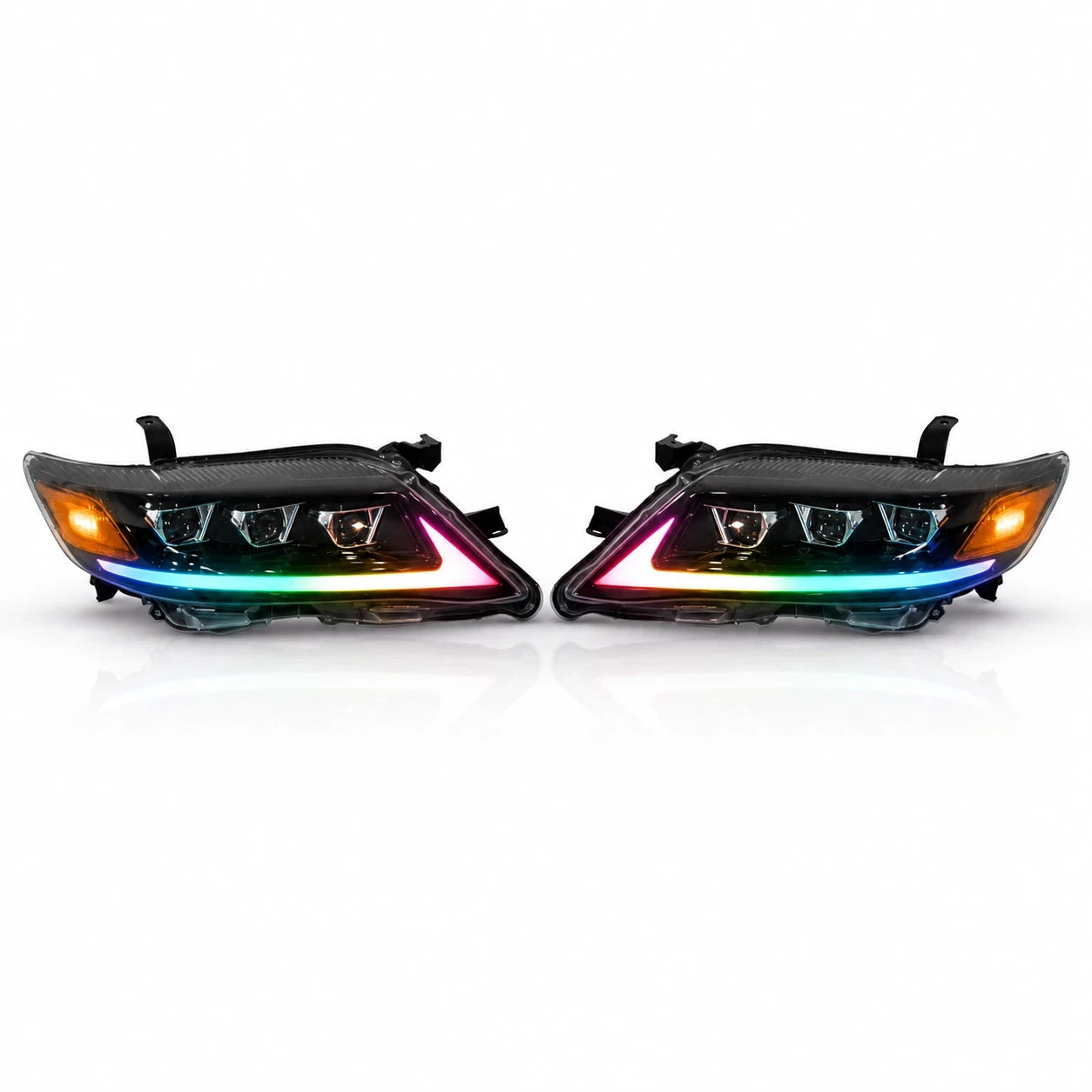 2010-2011 Toyota Camry LED Triple Projector Headlights Assembly — main product view — H-CAM10-RGB