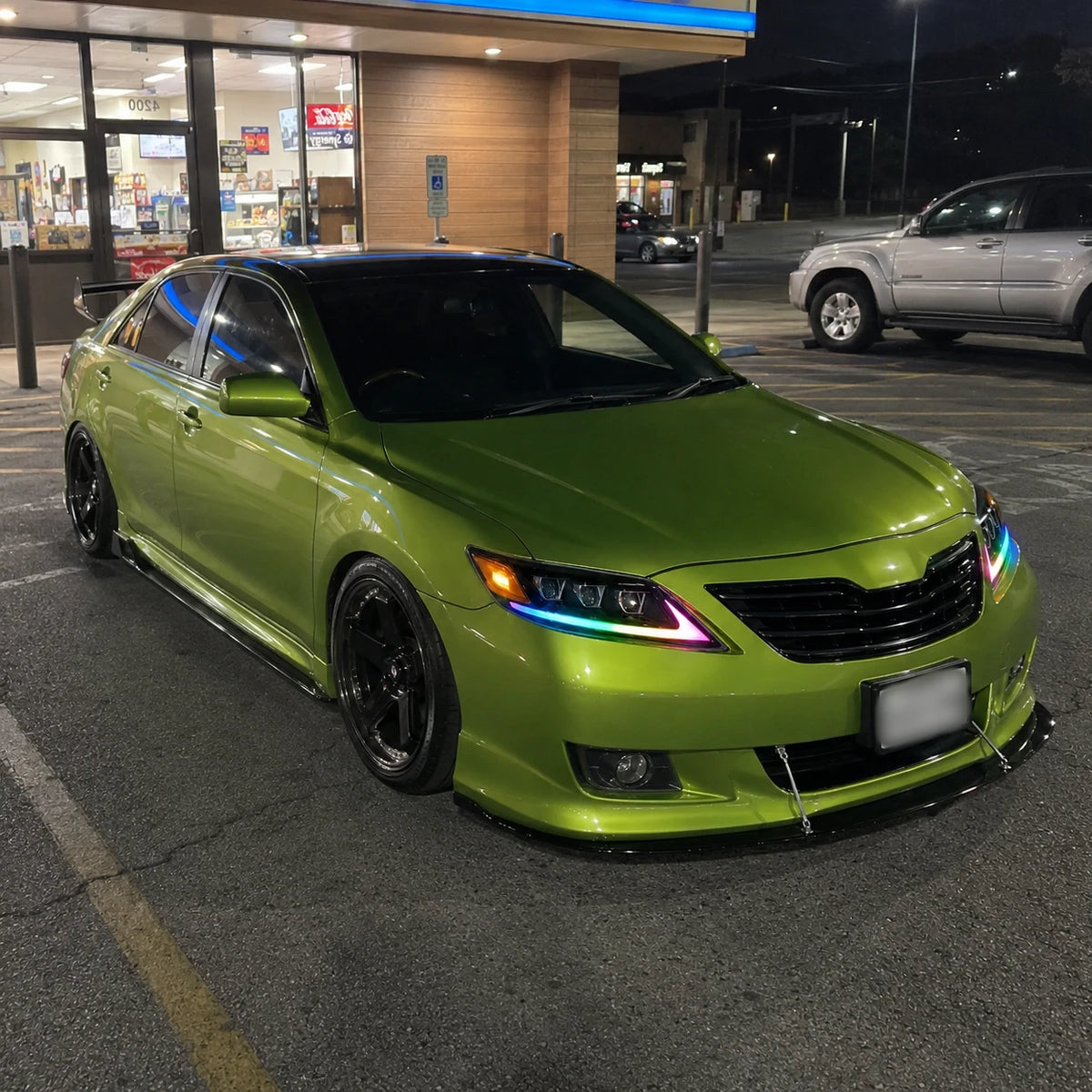 2010-2011 Toyota Camry LED Triple Projector Headlights Assembly — multi-color night look — H-CAM10-RGB