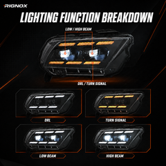 2010-2014 Ford Mustang LED Dual Projector Headlights — black housing LED projector DRL sequential DRL light bar 04 e672568e