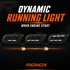 2010-2014 Ford Mustang LED Dual Projector Headlights — black housing LED projector DRL sequential dynamic running light