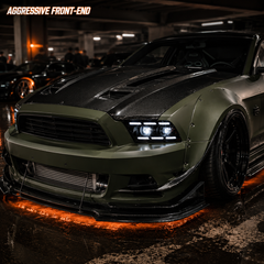 2010-2014 Ford Mustang LED Dual Projector Headlights — LED projector car meet headlight focus