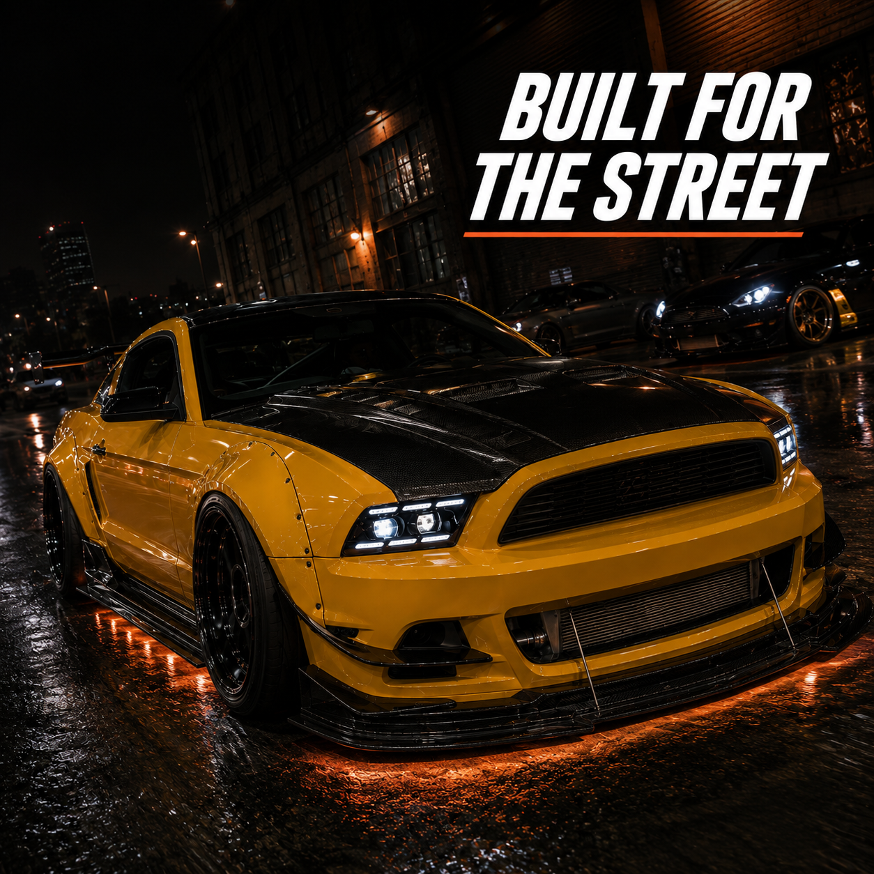 2010-2014 Ford Mustang LED Dual Projector Headlights — LED projector car meet street hero