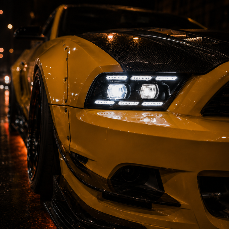 2010-2014 Ford Mustang LED Dual Projector Headlights — LED projector ultra close headlight left