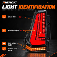 2010-2023 Lexus GX460 Sequential LED Tail Lights Assembly — light identification — T-GX460-10-SR
