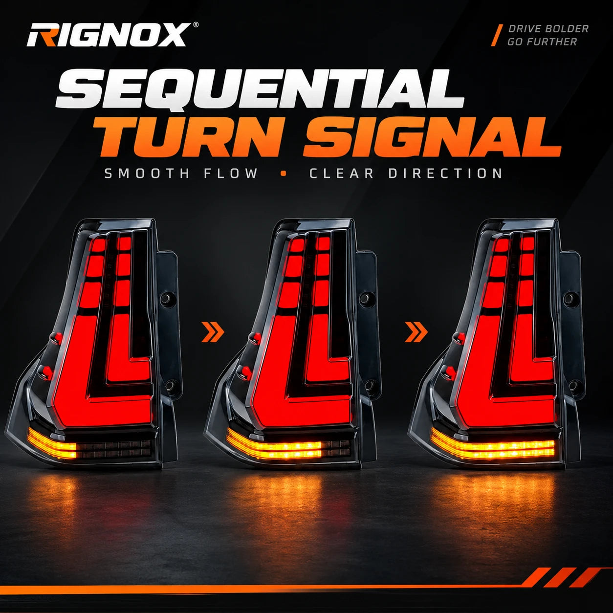 2010-2023 Lexus GX460 Sequential LED Tail Lights Assembly — sequential turn signal — T-GX460-10-SR