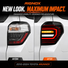 2010-2024 Toyota 4Runner Sequential LED Tail Lights — upgrade comparison — T-4RN10-C-SR