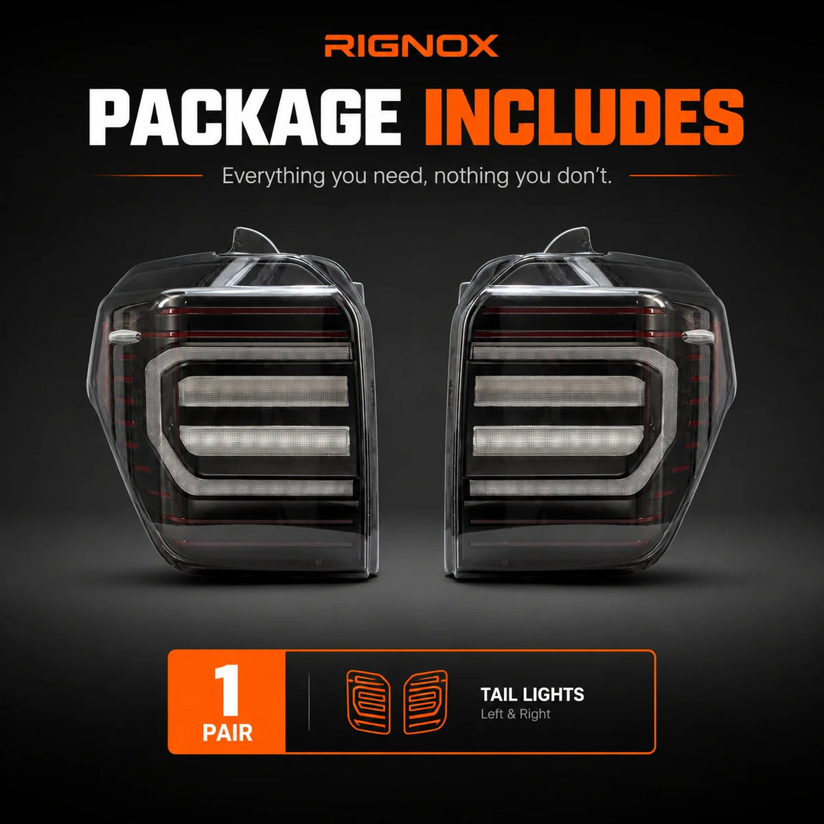 2010-2024 Toyota 4Runner Sequential LED Tail Lights —package includes — T-4RN10-C-SR