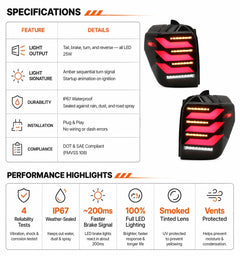 2010-2024 Toyota 4Runner Sequential LED Tail Lights — specifications — T-4RN10-SR