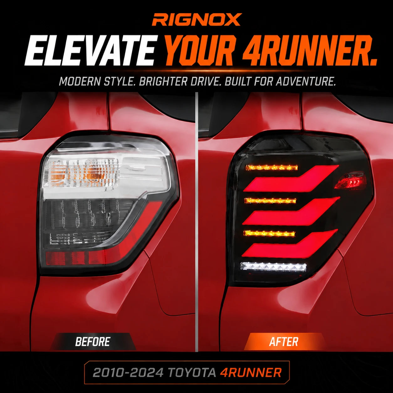 2010-2024 Toyota 4Runner Sequential LED Tail Lights — upgrade details — T-4RN10-SR