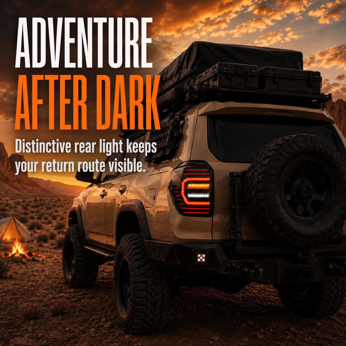 2010-2024 Toyota 4Runner Sequential LED Tail Lights — after dark adventure — T-4RN10-C-SW