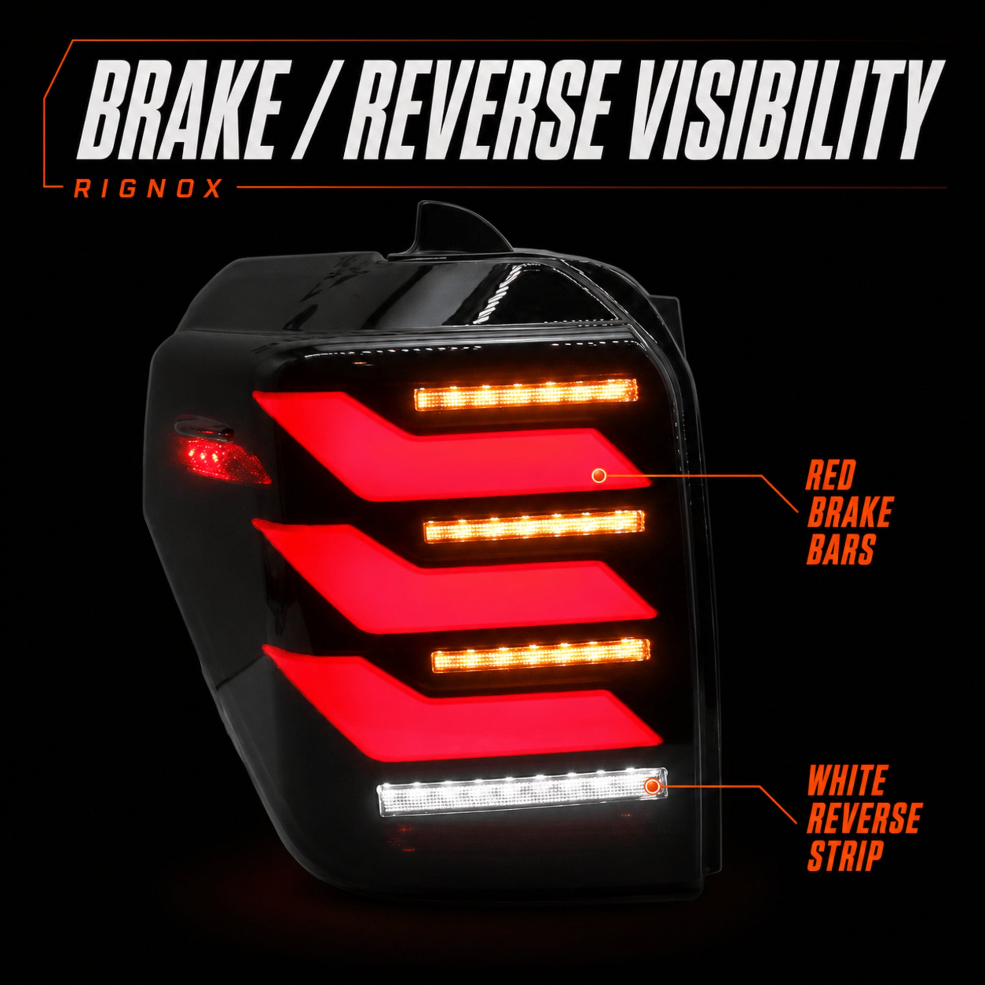 2010-2024 Toyota 4Runner Sequential LED Tail Lights — smoke red white brake reverse function10 - T-4RN10-SR