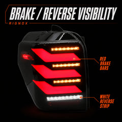 2010-2024 Toyota 4Runner Sequential LED Tail Lights — smoke red white brake reverse function10 - T-4RN10-SR