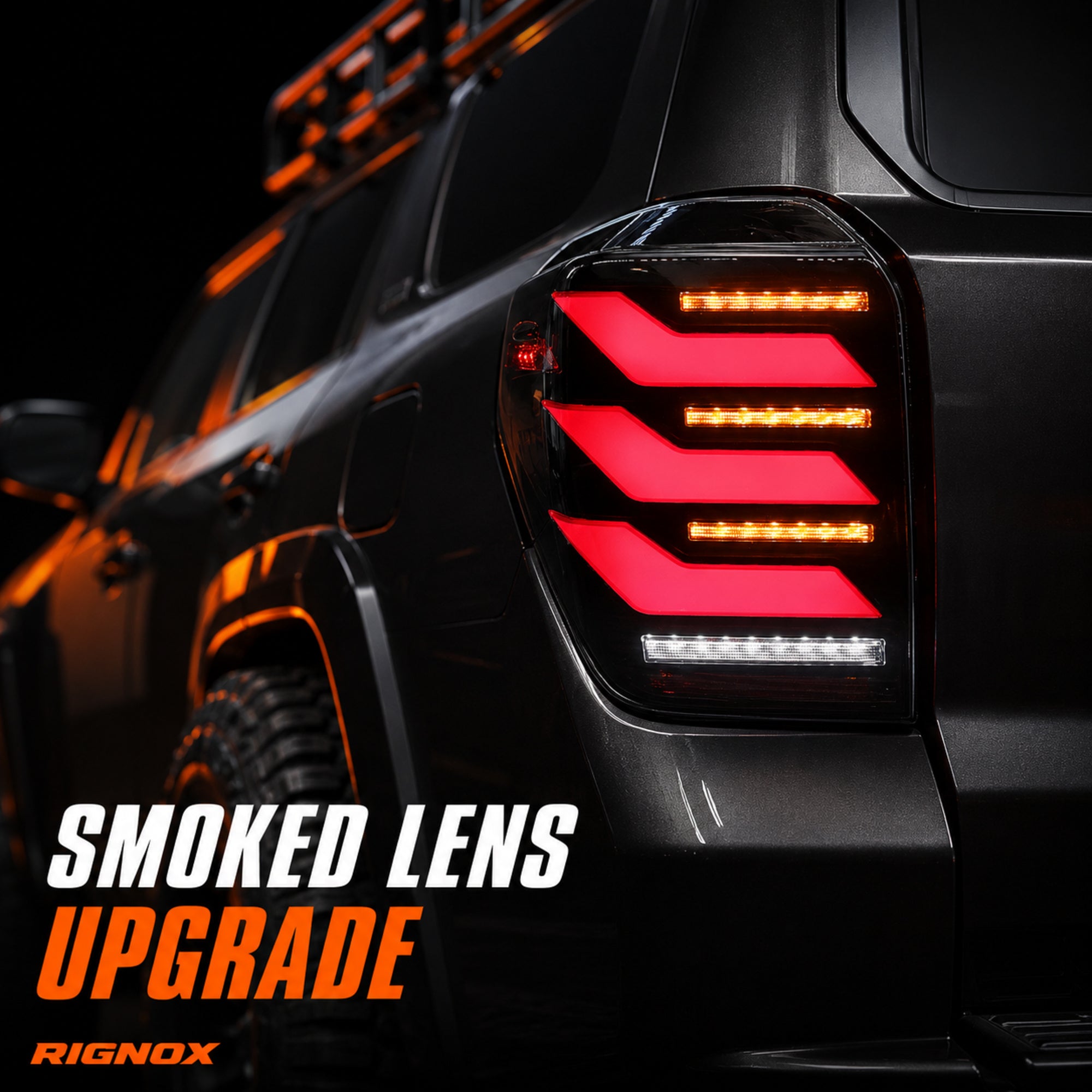 2010-2024 Toyota 4Runner Sequential LED Tail Lights — smoke red white smoked lens upgrade15 - T-4RN10-SR