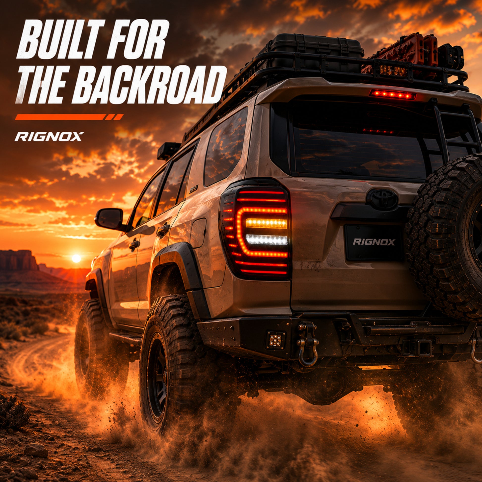2010-2024 Toyota 4Runner Sequential LED Tail Lights — smoke white dust rear visibility - T-4RN10-SW
