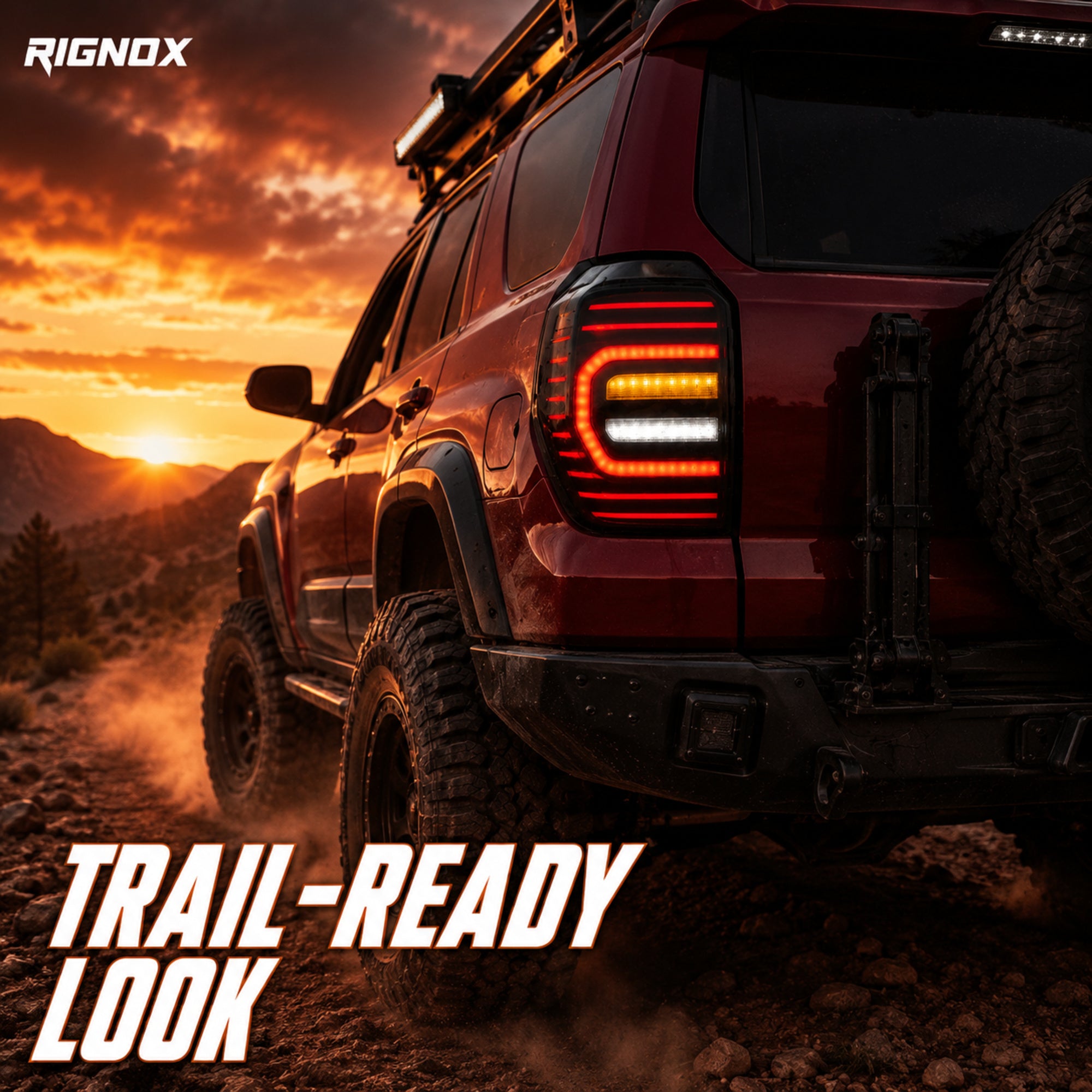 2010-2024 Toyota 4Runner Sequential LED Tail Lights — smoke white trail ready look - T-4RN10-SW