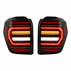 2010-2024 Toyota 4Runner Sequential LED Tail Lights — smoke white white background lit - T-4RN10-SW