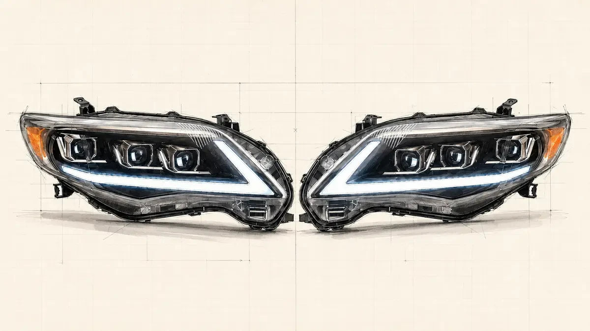 2011-2013 Toyota Corolla LED Triple Projector Headlights Assembly
