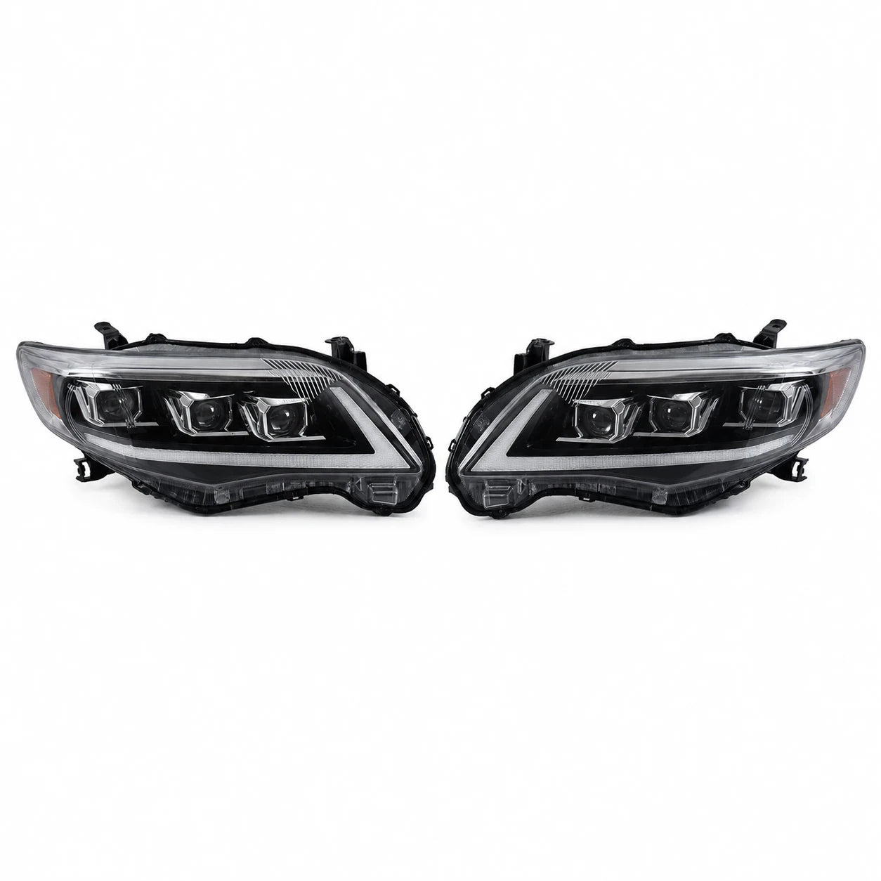 2011-2013 Toyota Corolla LED Triple Projector Headlights Assembly — main product image — H-COR10