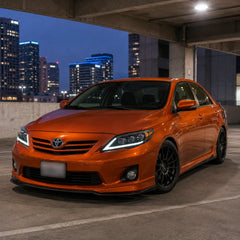 2011-2013 Toyota Corolla LED Triple Projector Headlights Assembly — parking lot look after dark — H-COR10