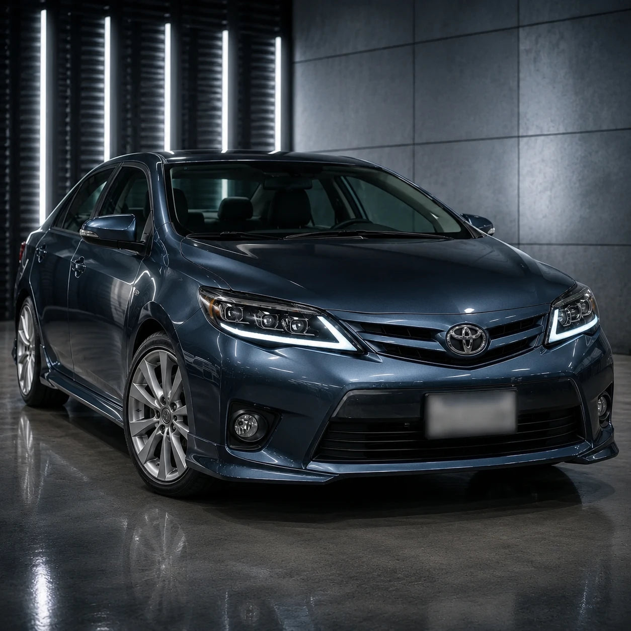 2011-2013 Toyota Corolla LED Triple Projector Headlights Assembly — show in car meet — H-COR10