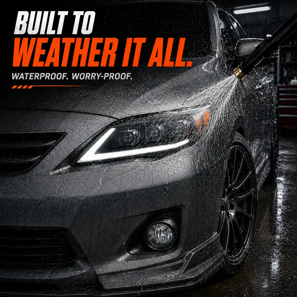 2011-2013 Toyota Corolla LED Triple Projector Headlights Assembly — waterproof — H-COR10