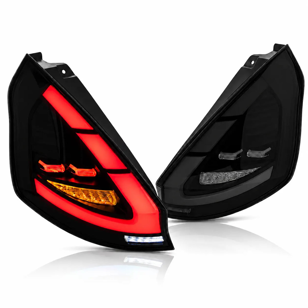 2011-2019 Ford Fiesta Hatchback & Fiesta ST Sequential LED Tail Lights Assembly — Pair — Pair Product Display — T-FIE11-SW