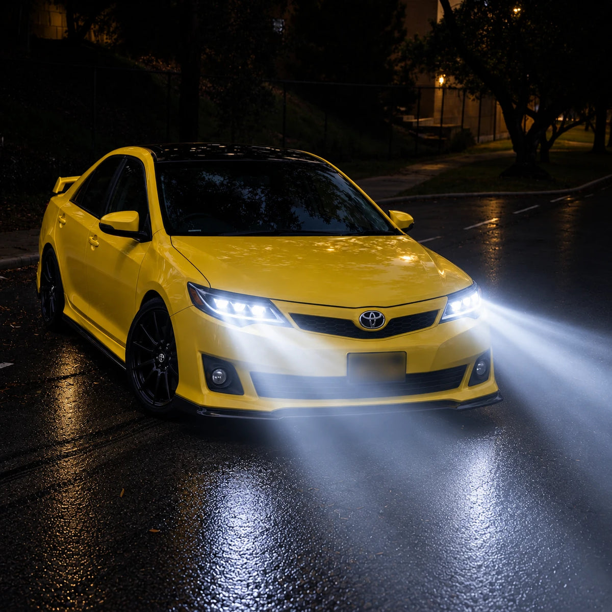 2012-2014 Toyota Camry LED Triple Projector Headlights Assembly — confidence at night — H-CAM12-BM-A