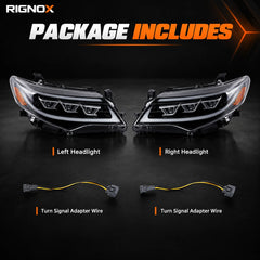 2012-2014 Toyota Camry LED Triple Projector Headlights Assembly — package includes — H-CAM12-BM-A