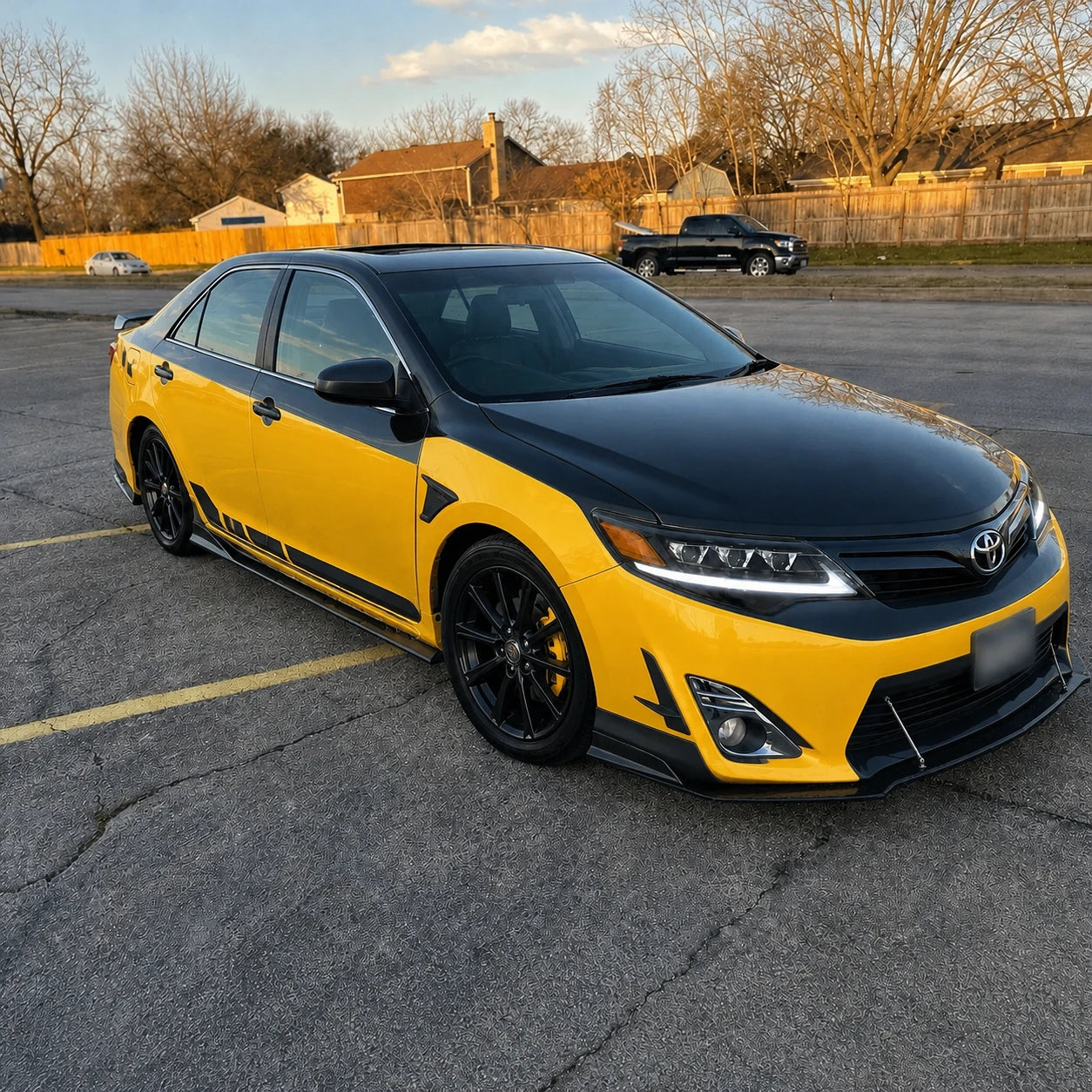 2012-2014 Toyota Camry LED Triple Projector Headlights Assembly — race style upgrade — H-CAM12-A