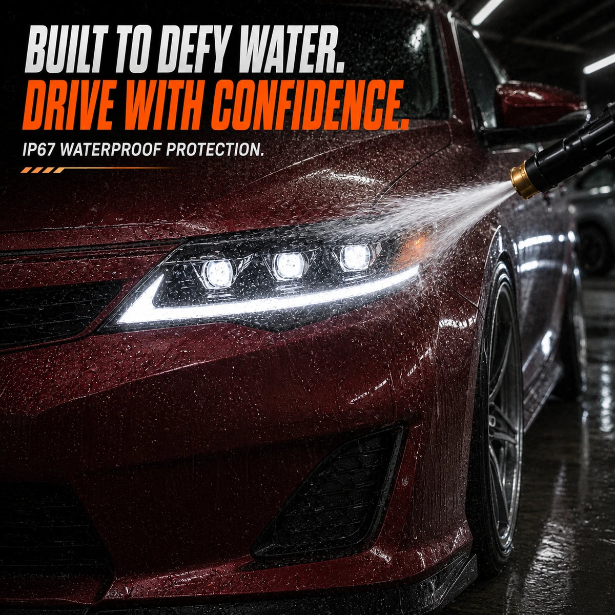2012-2014 Toyota Camry LED Triple Projector Headlights Assembly — waterpoof — H-CAM12-A