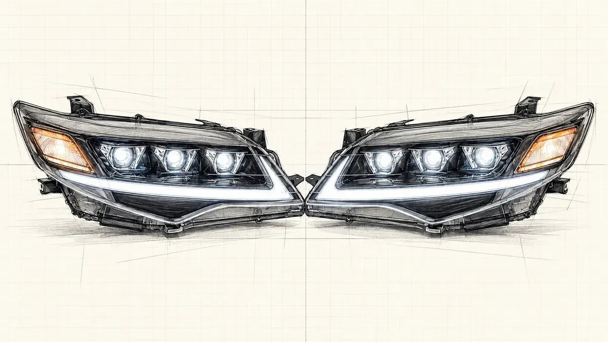 2012-2014 Toyota Camry LED Triple Projector Headlights Assembly