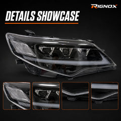 2012-2014 Toyota Camry LED Triple Projector Headlights Assembly — detail showcase — H-CAM12-CW