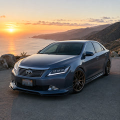 2012-2014 Toyota Camry LED Triple Projector Headlights Assembly — driving in the coastal sunset — H-CAM12-CW