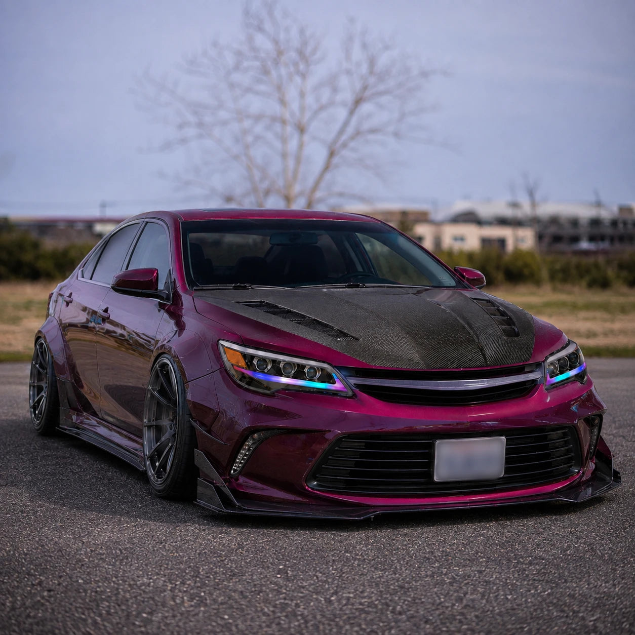 2012-2014 Toyota Camry LED Triple Projector Headlights Assembly — after dark running light — H-CAM12-RGB