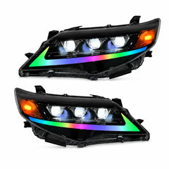 2012-2014 Toyota Camry LED Triple Projector Headlights Assembly — main product view — H-CAM12-RGB