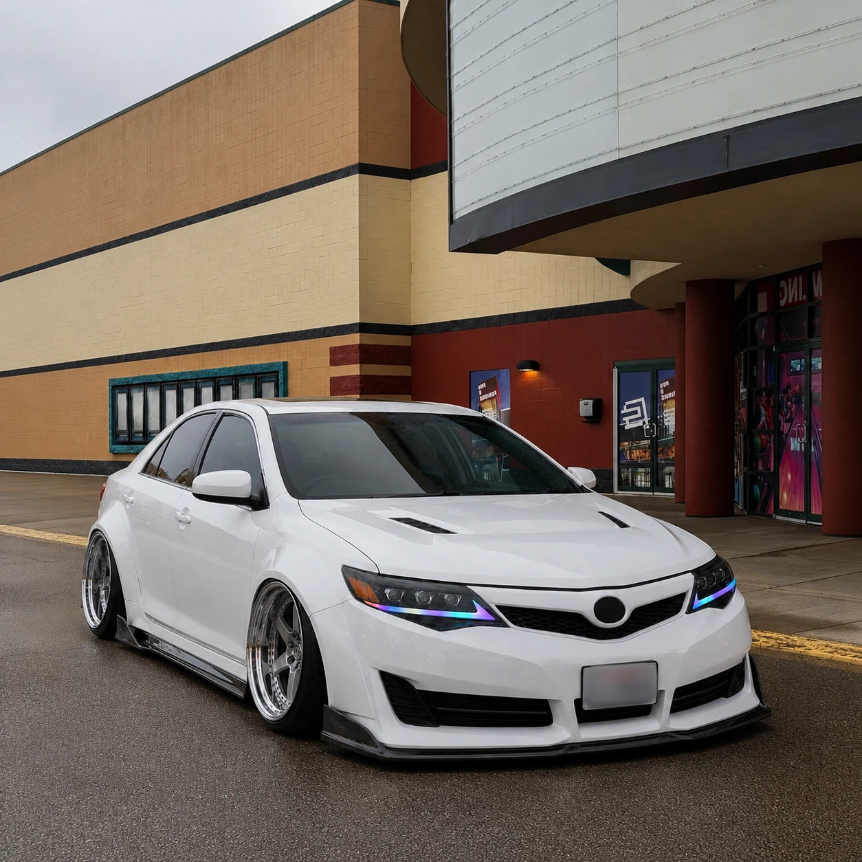 2012-2014 Toyota Camry LED Triple Projector Headlights Assembly — mall front view — H-CAM12-RGB