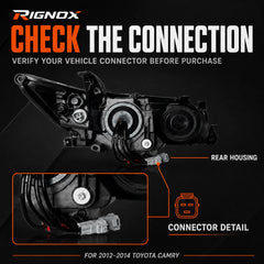 2012-2014 Toyota Camry LED Triple Projector Headlights Assembly — plug and play — H-CAM12-RGB