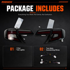 2012-2014 Toyota Camry XV50 Sequential LED Tail Lights Assembly — package includes — T-CAM12-SR