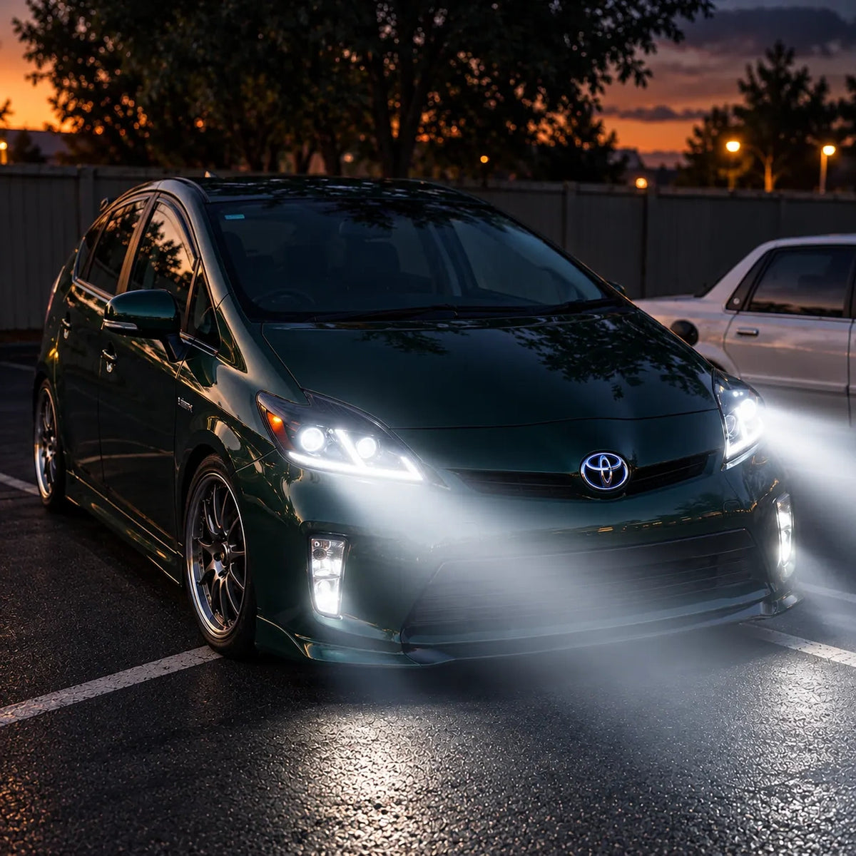 2012-2015 Toyota Prius (XW30) LED Projector Headlights Assembly — Pair — Night driving beam output — H-PRI12-D