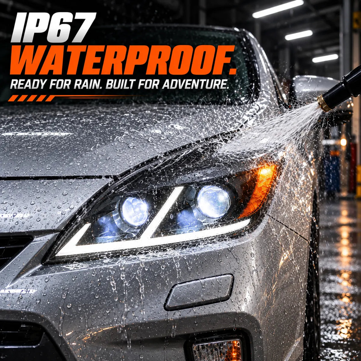 2012-2015 Toyota Prius (XW30) LED Projector Headlights Assembly — Pair — IP67 waterproof test — H-PRI12-D