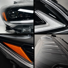 2012-2015 Toyota Prius (XW30) LED Projector Headlights Assembly — Pair — Headlight detail close-ups — H-PRI12-T