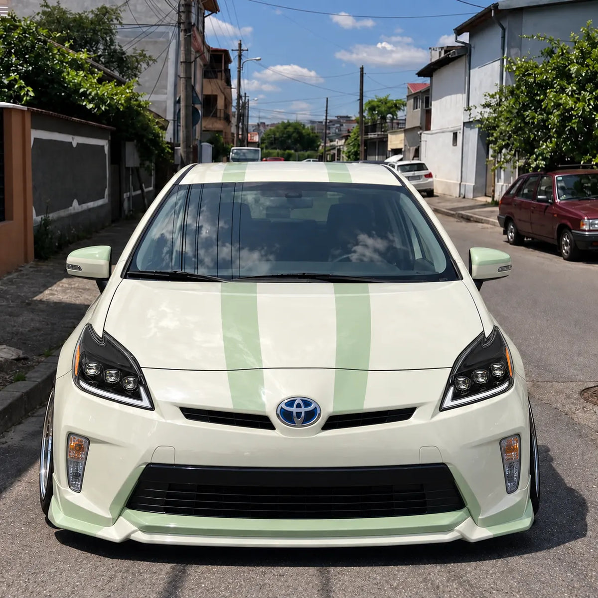 2012-2015 Toyota Prius (XW30) LED Projector Headlights Assembly — Pair — Headlights off in daylight — H-PRI12-T