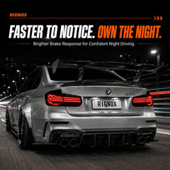 2012-2018 BMW 3 Series F30 / M3 F80 Sequential LED Tail Lights Assembly — 4-Piece Set — Silver BMW Night Driving — T-3F30-SW