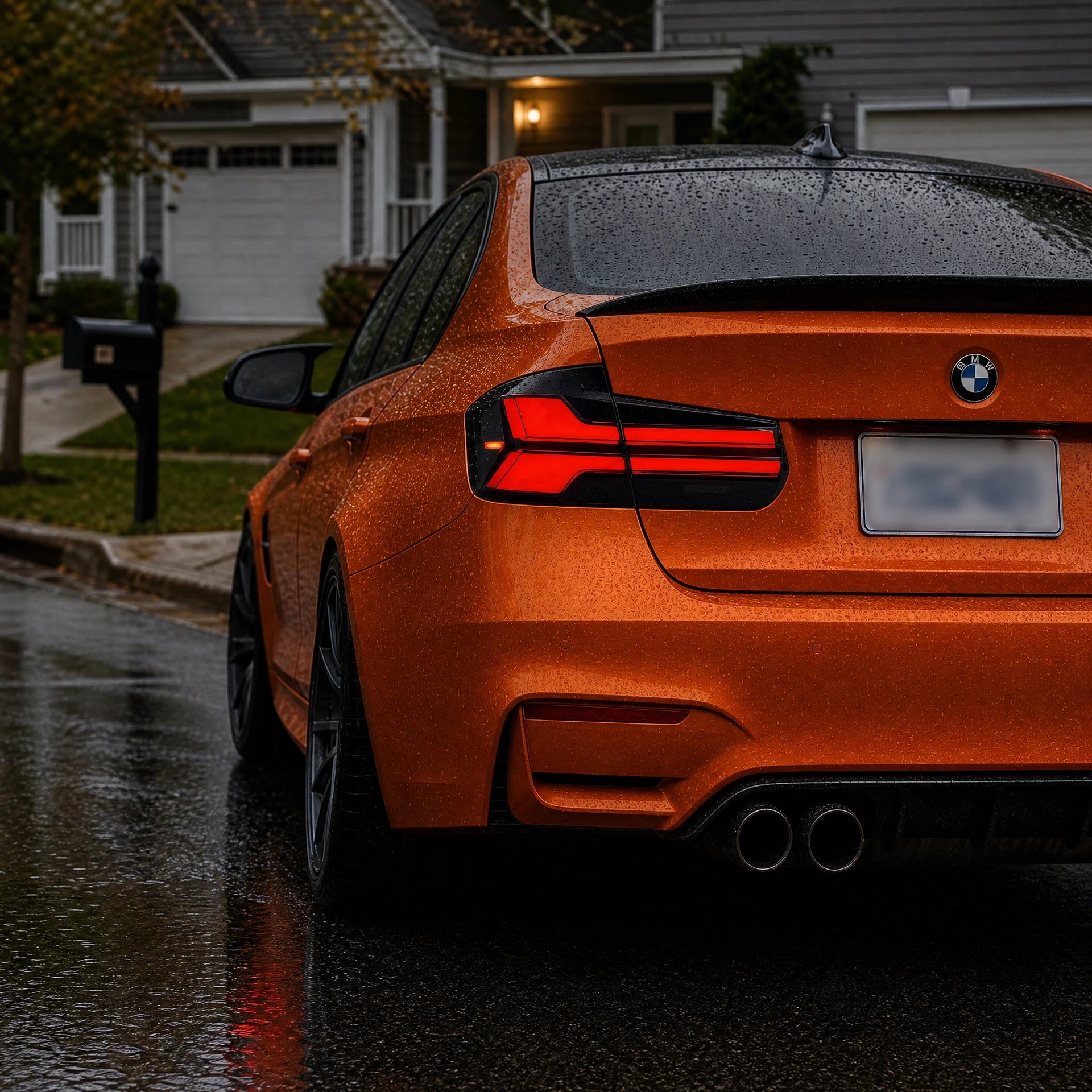 2012-2018 BMW 3 Series F30 / M3 F80 Sequential LED Tail Lights Assembly — after rain look — T-3F30-Y-SR
