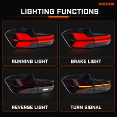 2012-2018 BMW 3 Series F30 / M3 F80 Sequential LED Tail Lights Assembly — lighting functions — T-3F30-Y-SR