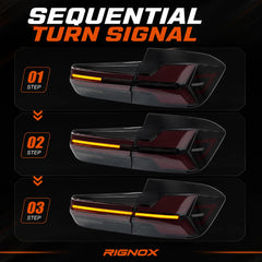 2012-2018 BMW 3 Series F30 / M3 F80 Sequential LED Tail Lights Assembly — sequential turn signal — T-3F30-Y-SR
