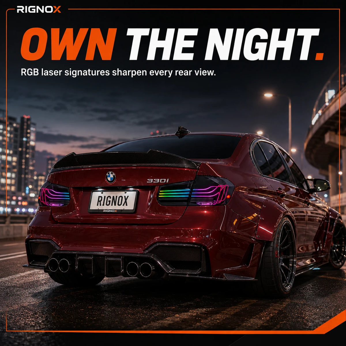 2012-2018 BMW 3 Series F30 Sequential Laser LED Tail Lights — own the night — T-3F30-SRGB
