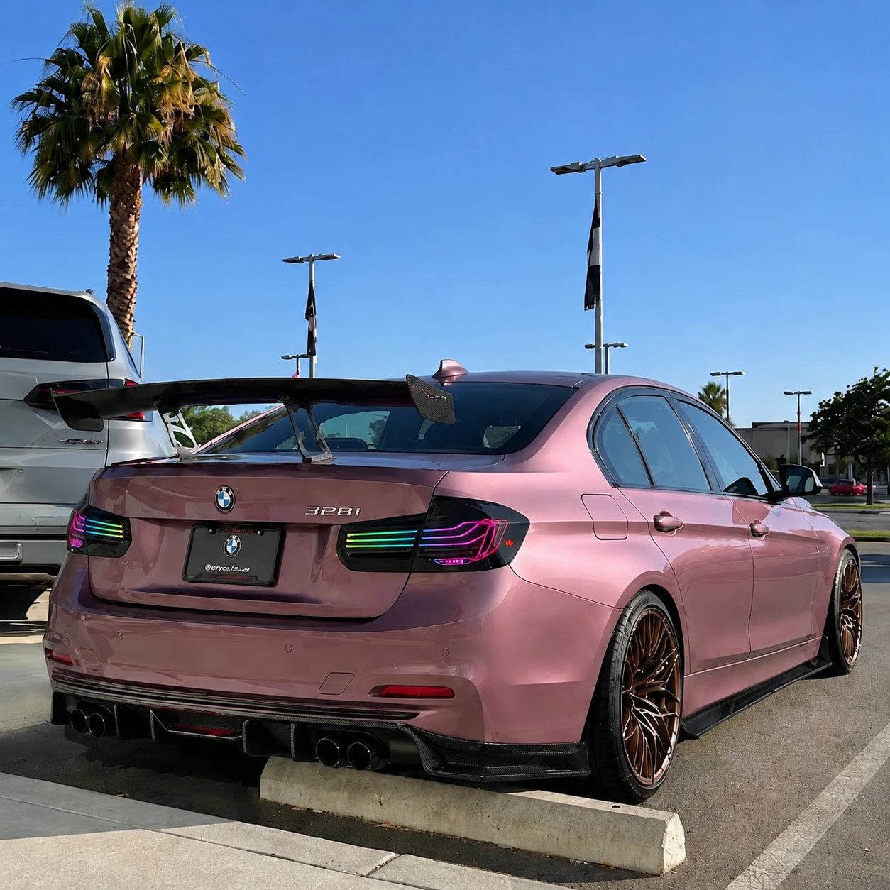 2012-2018 BMW 3 Series F30 Sequential Laser LED Tail Lights — parking in daylight — T-3F30-SRGB