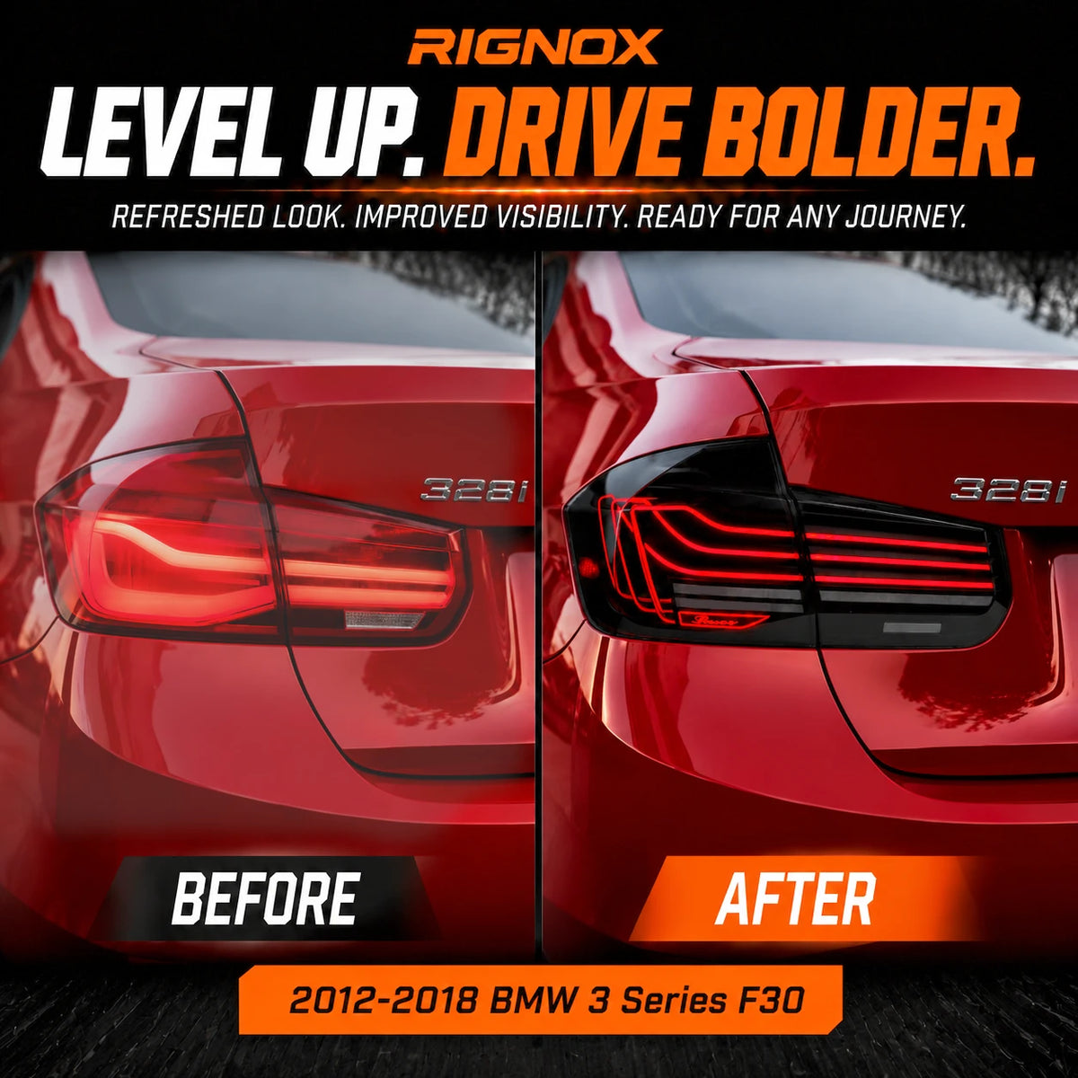 2012-2018 BMW 3 Series F30 Sequential Laser LED Tail Lights — level up — T-3F30-SW